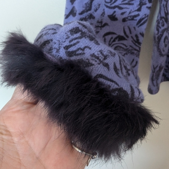 Casual Corner vintage Y2K merino angora sweater fur sleeves sz M - Picture 3 of 5